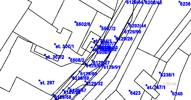 Parcela st. 5508/5 v KÚ Sidonie, Katastrální mapa
