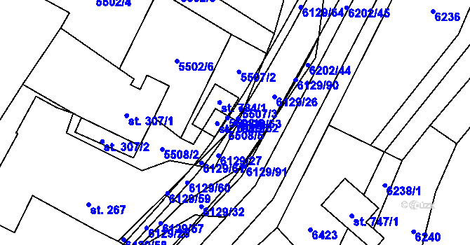 Parcela st. 6129/62 v KÚ Sidonie, Katastrální mapa