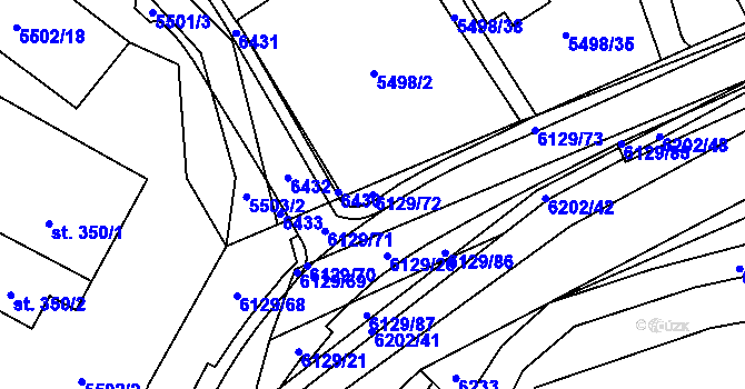 Parcela st. 6129/72 v KÚ Sidonie, Katastrální mapa