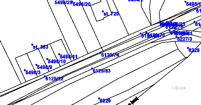 Parcela st. 6129/74 v KÚ Sidonie, Katastrální mapa