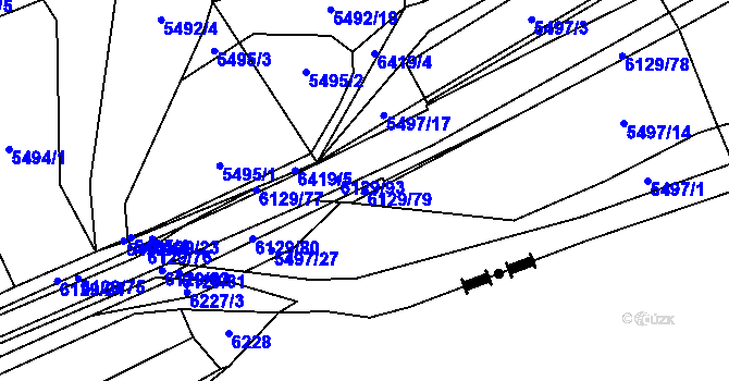 Parcela st. 6129/79 v KÚ Sidonie, Katastrální mapa