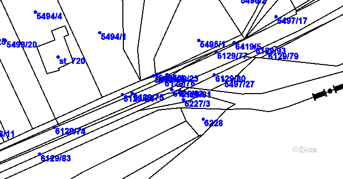 Parcela st. 6129/82 v KÚ Sidonie, Katastrální mapa