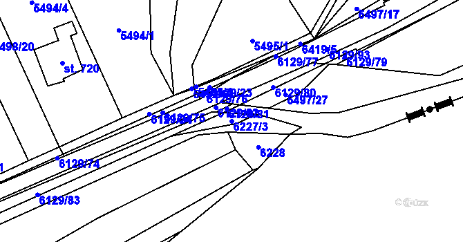 Parcela st. 6227/3 v KÚ Sidonie, Katastrální mapa