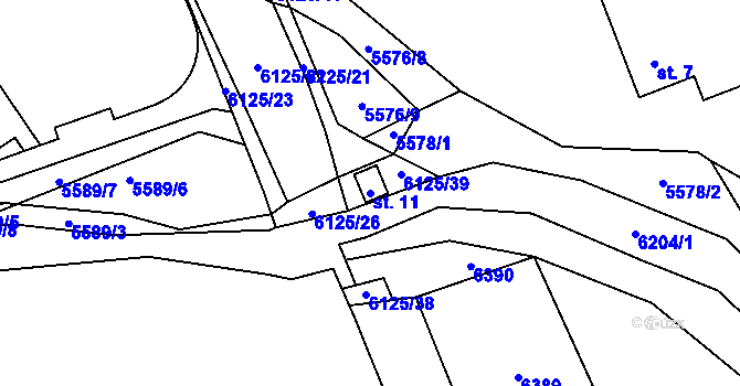 Parcela st. 11 v KÚ Sidonie, Katastrální mapa