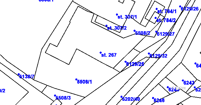 Parcela st. 267 v KÚ Sidonie, Katastrální mapa