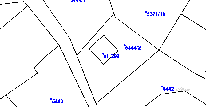 Parcela st. 292 v KÚ Sidonie, Katastrální mapa