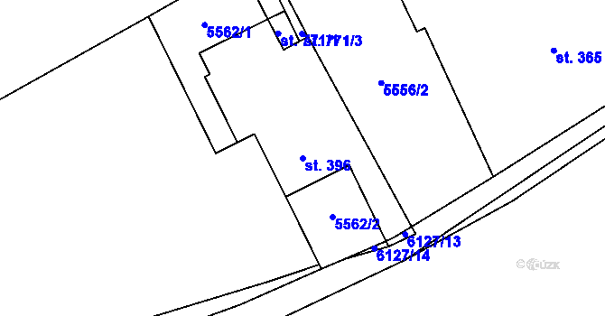 Parcela st. 396 v KÚ Sidonie, Katastrální mapa