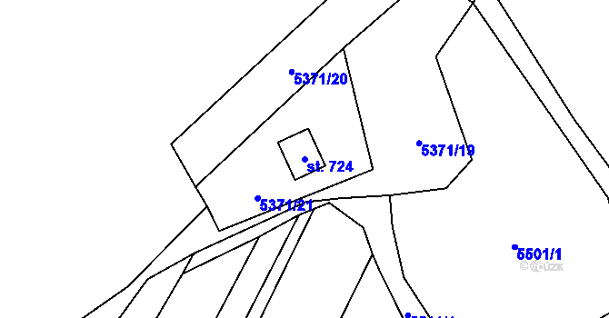 Parcela st. 724 v KÚ Sidonie, Katastrální mapa