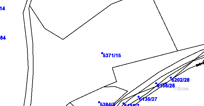 Parcela st. 5371/15 v KÚ Sidonie, Katastrální mapa