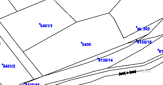 Parcela st. 5400 v KÚ Sidonie, Katastrální mapa