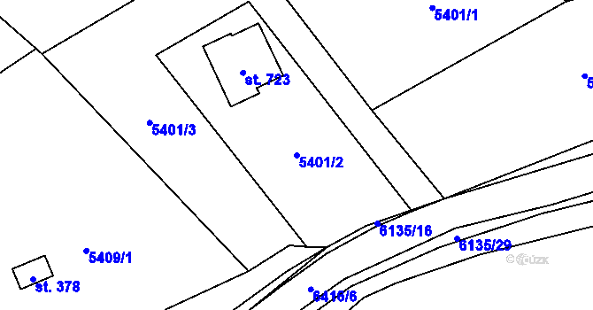 Parcela st. 5401/2 v KÚ Sidonie, Katastrální mapa