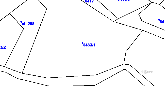 Parcela st. 5433/1 v KÚ Sidonie, Katastrální mapa