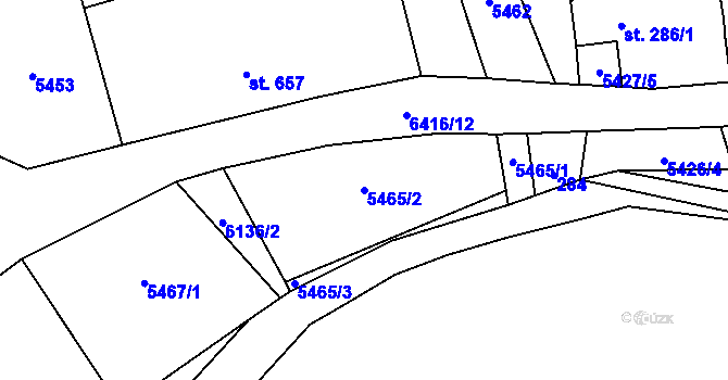 Parcela st. 5465/2 v KÚ Sidonie, Katastrální mapa