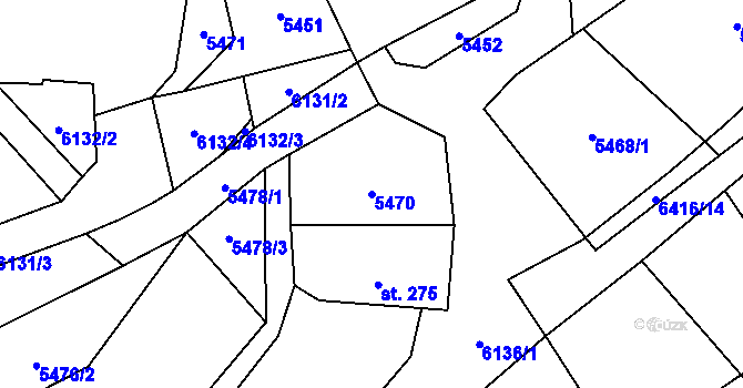 Parcela st. 5470 v KÚ Sidonie, Katastrální mapa