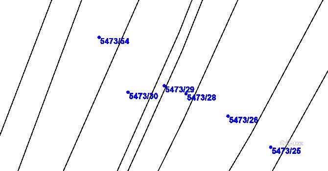 Parcela st. 5473/29 v KÚ Sidonie, Katastrální mapa