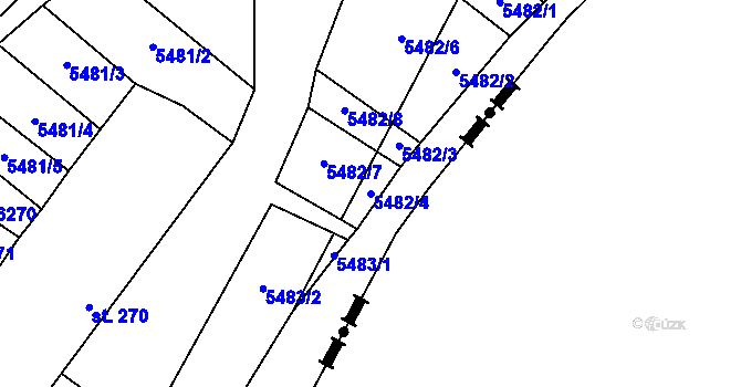 Parcela st. 5482/4 v KÚ Sidonie, Katastrální mapa