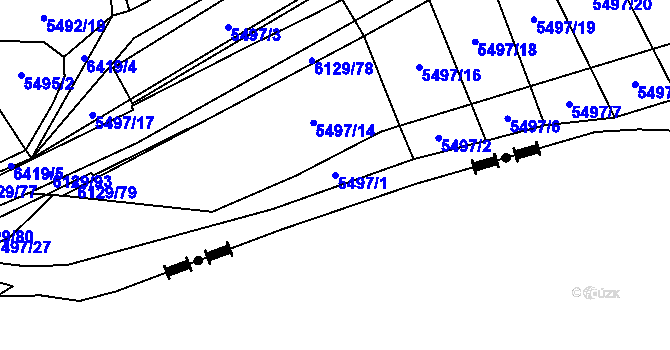 Parcela st. 5497/1 v KÚ Sidonie, Katastrální mapa