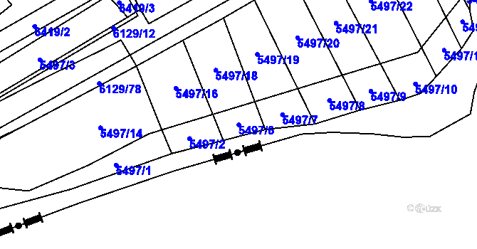 Parcela st. 5497/6 v KÚ Sidonie, Katastrální mapa