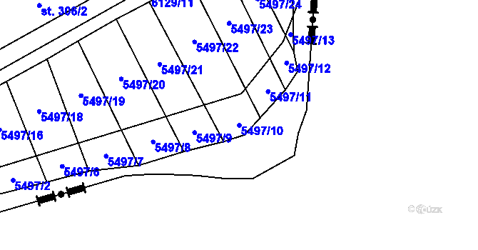 Parcela st. 5497/10 v KÚ Sidonie, Katastrální mapa