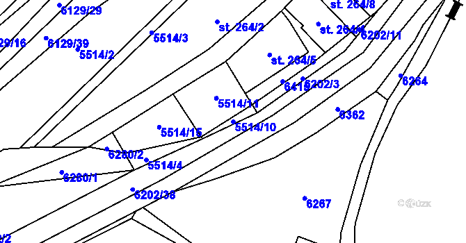 Parcela st. 5514/10 v KÚ Sidonie, Katastrální mapa