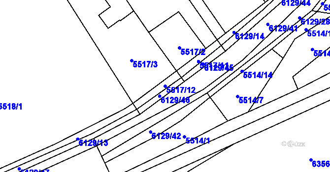 Parcela st. 5517/12 v KÚ Sidonie, Katastrální mapa