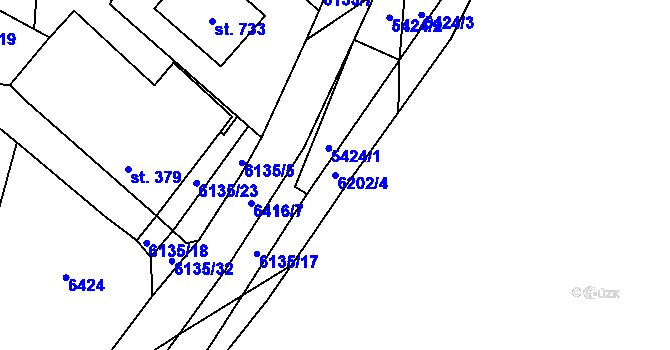 Parcela st. 6202/4 v KÚ Sidonie, Katastrální mapa