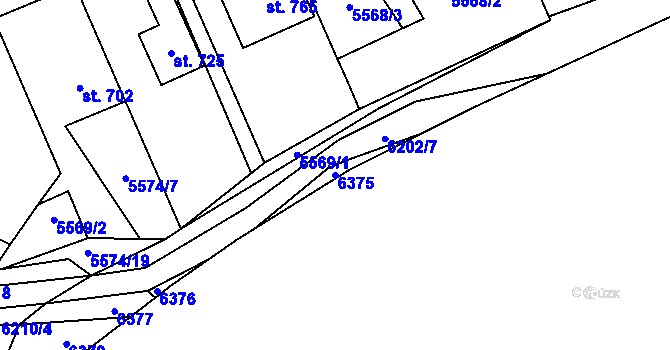 Parcela st. 6375 v KÚ Sidonie, Katastrální mapa
