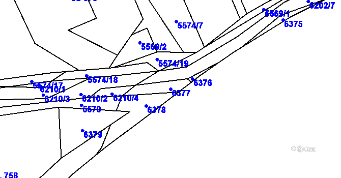 Parcela st. 6377 v KÚ Sidonie, Katastrální mapa
