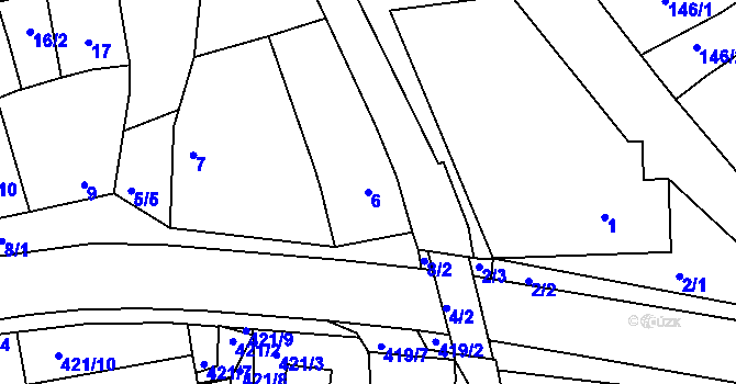 Parcela st. 6 v KÚ Silůvky, Katastrální mapa