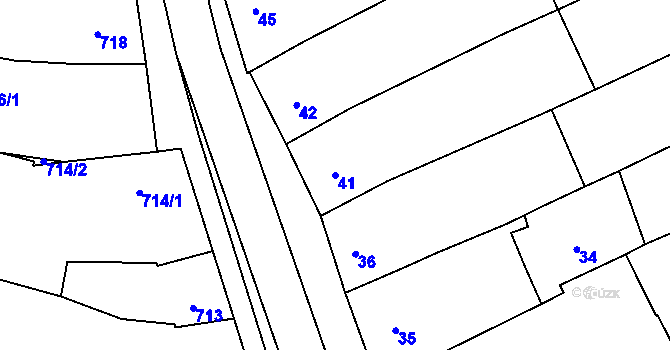 Parcela st. 41 v KÚ Silůvky, Katastrální mapa