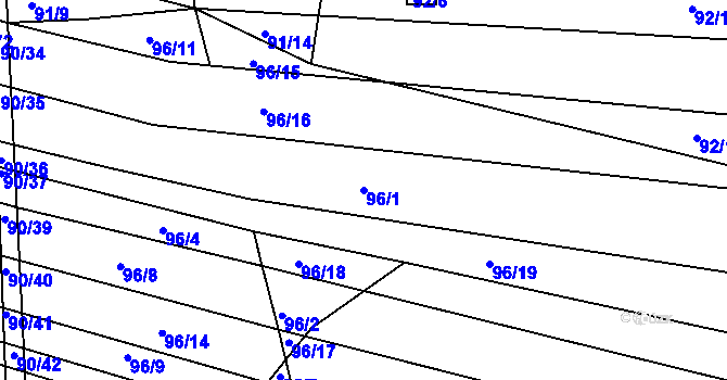 Parcela st. 96/1 v KÚ Silůvky, Katastrální mapa