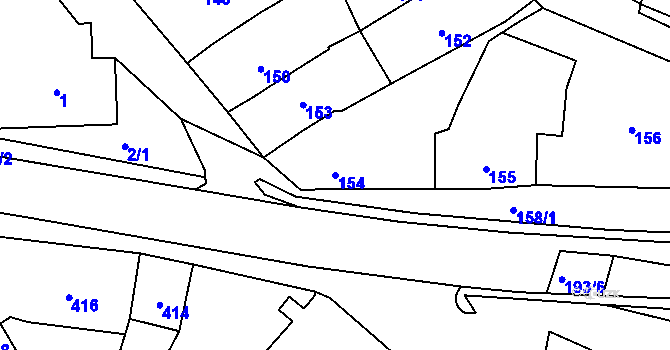 Parcela st. 154 v KÚ Silůvky, Katastrální mapa