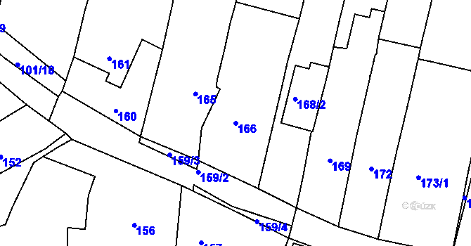 Parcela st. 166 v KÚ Silůvky, Katastrální mapa
