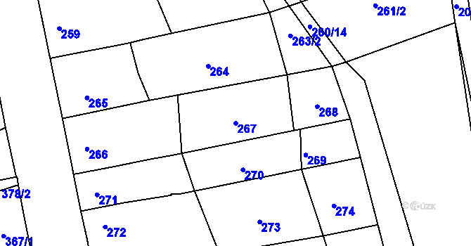 Parcela st. 267 v KÚ Silůvky, Katastrální mapa