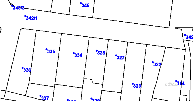Parcela st. 328 v KÚ Silůvky, Katastrální mapa