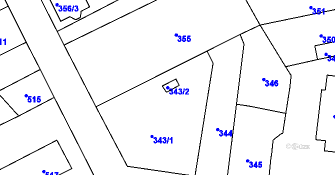 Parcela st. 343/2 v KÚ Silůvky, Katastrální mapa