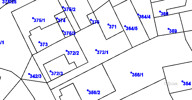 Parcela st. 372/1 v KÚ Silůvky, Katastrální mapa