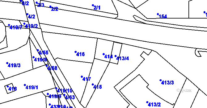 Parcela st. 414 v KÚ Silůvky, Katastrální mapa