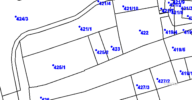 Parcela st. 425/2 v KÚ Silůvky, Katastrální mapa