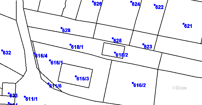Parcela st. 618 v KÚ Silůvky, Katastrální mapa