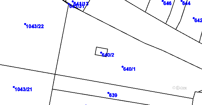 Parcela st. 640/2 v KÚ Silůvky, Katastrální mapa