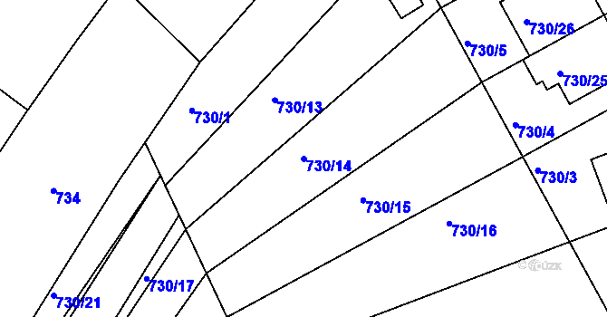 Parcela st. 730/14 v KÚ Silůvky, Katastrální mapa
