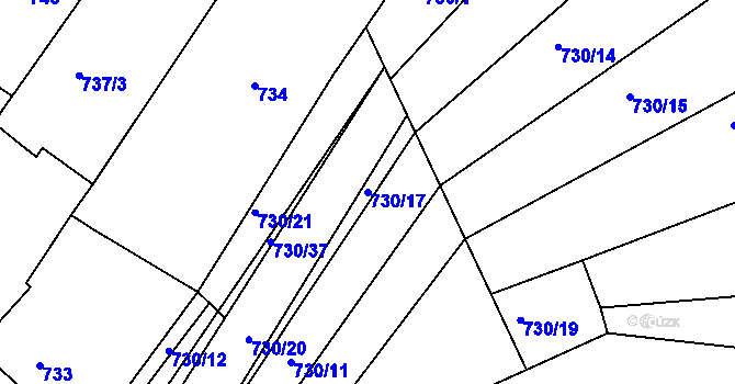 Parcela st. 730/17 v KÚ Silůvky, Katastrální mapa