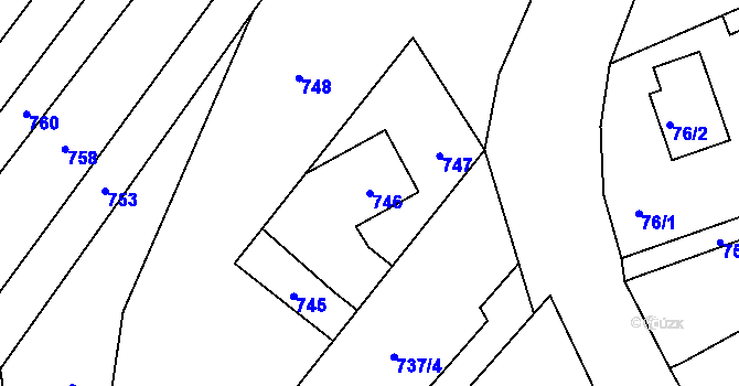 Parcela st. 746 v KÚ Silůvky, Katastrální mapa