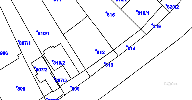 Parcela st. 812 v KÚ Silůvky, Katastrální mapa