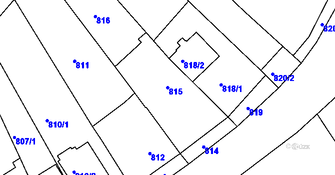 Parcela st. 815 v KÚ Silůvky, Katastrální mapa