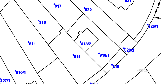 Parcela st. 818/2 v KÚ Silůvky, Katastrální mapa