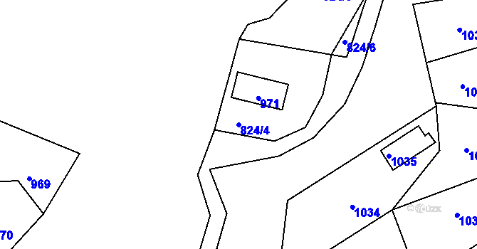 Parcela st. 824/4 v KÚ Silůvky, Katastrální mapa