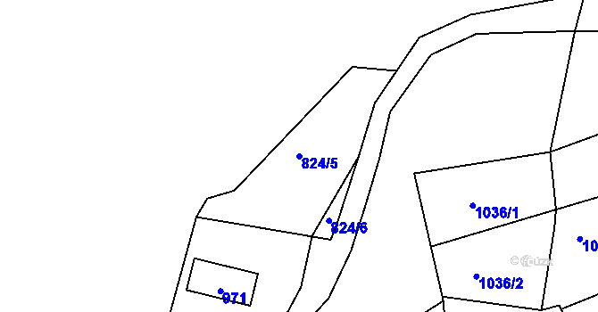 Parcela st. 824/5 v KÚ Silůvky, Katastrální mapa