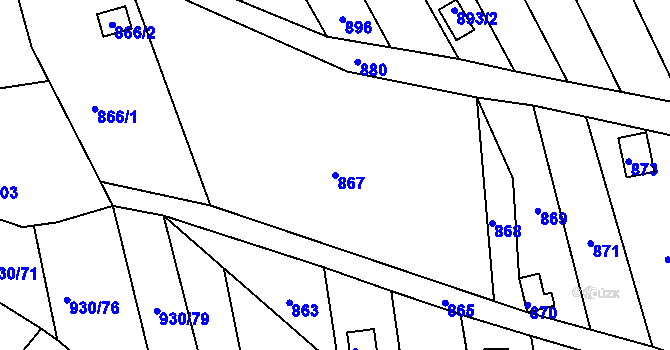 Parcela st. 867 v KÚ Silůvky, Katastrální mapa